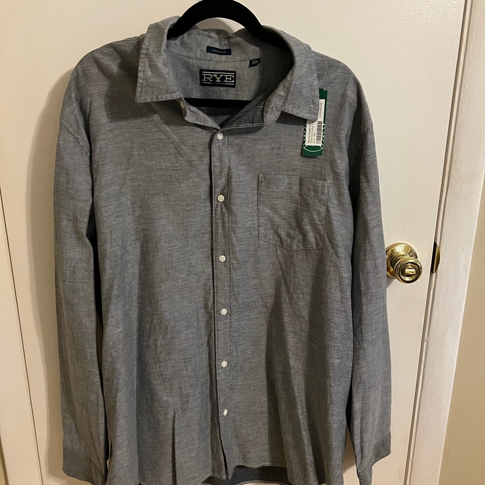 Rye Men's Charcoal Button-Down Shirt